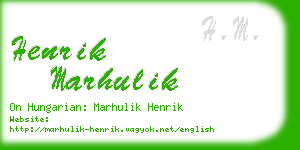 henrik marhulik business card